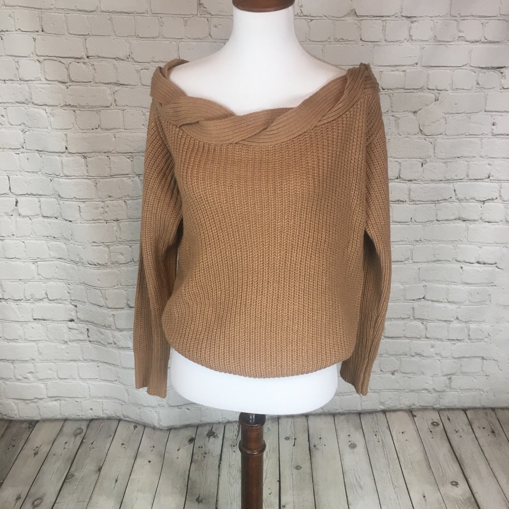 Boho Chic Off-the-Shoulder Braided Detail Sweater